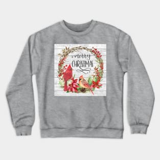 Cardinal Christmas Wreath A Crewneck Sweatshirt